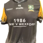 Front view of Kerry vs Wexford 1986 Commemorative LGFA Jersey